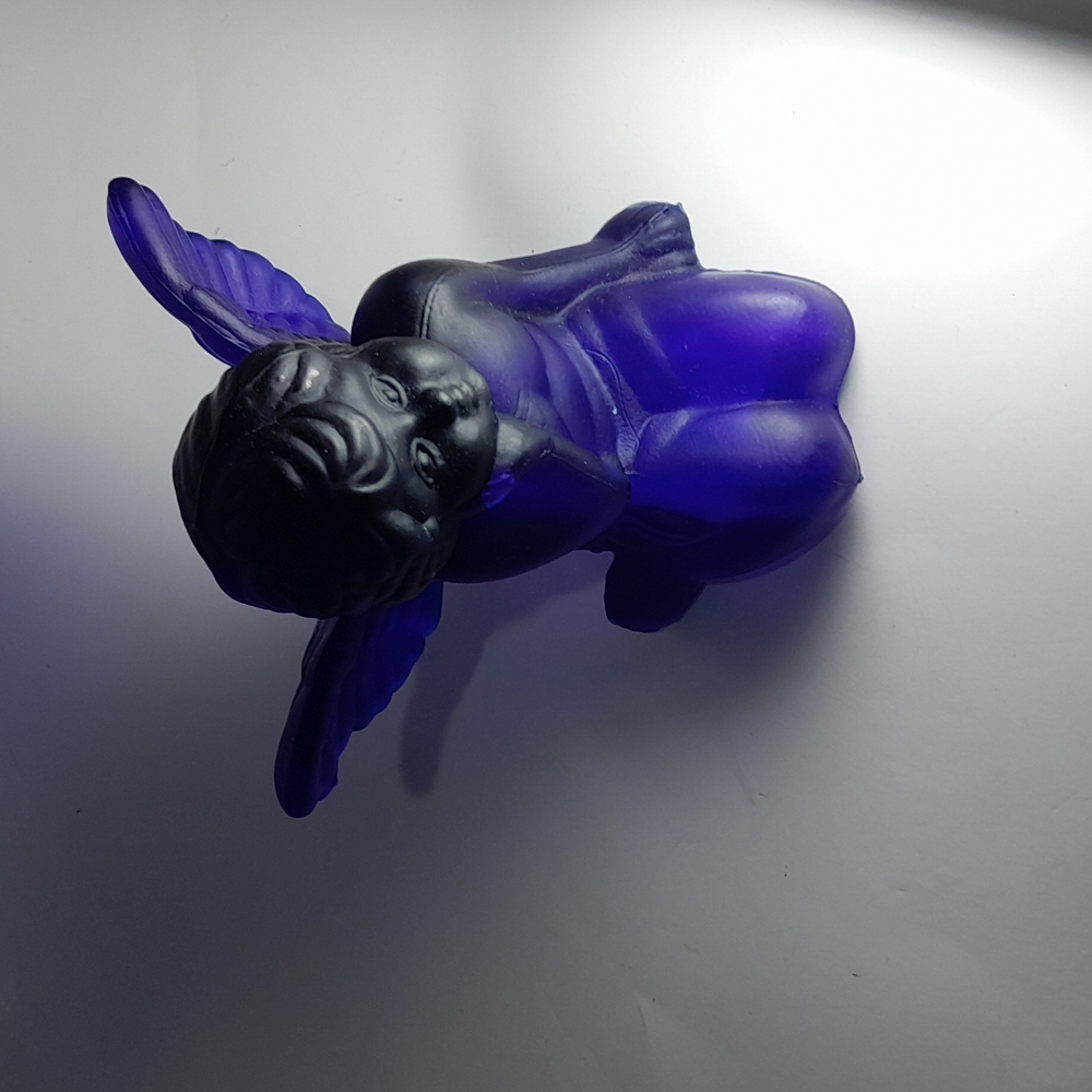 Blue Glass Angel Candleholder